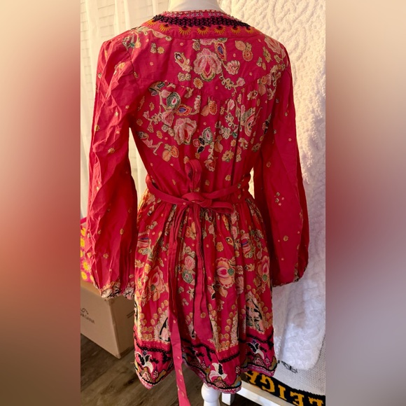 Anthropologie Pink and Black Long Sleeve Dress - Picture 5 of 8